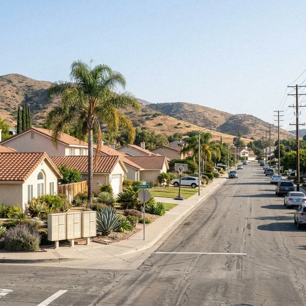 A bungalow street of narrow drives and front walks in Old Towne Orange