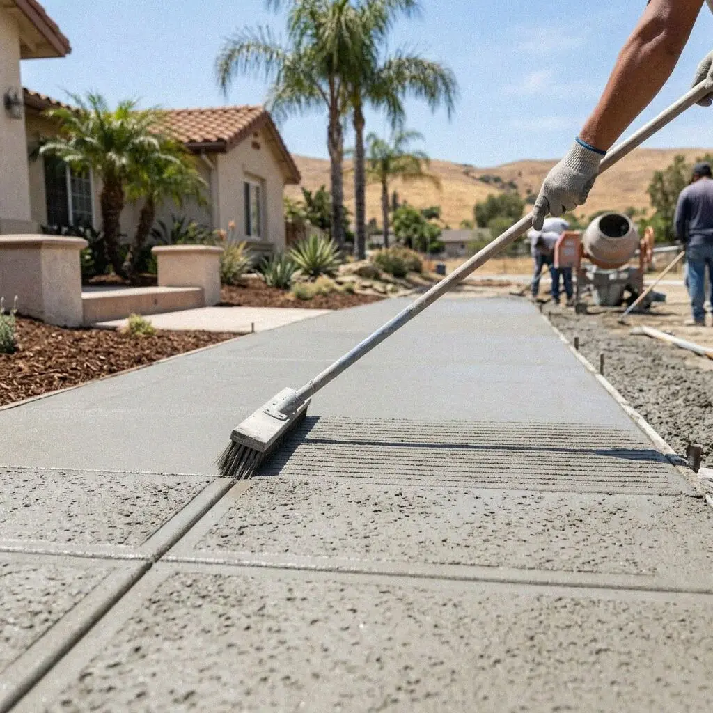 Crew replacing public sidewalk panels on a street in Orange, CA