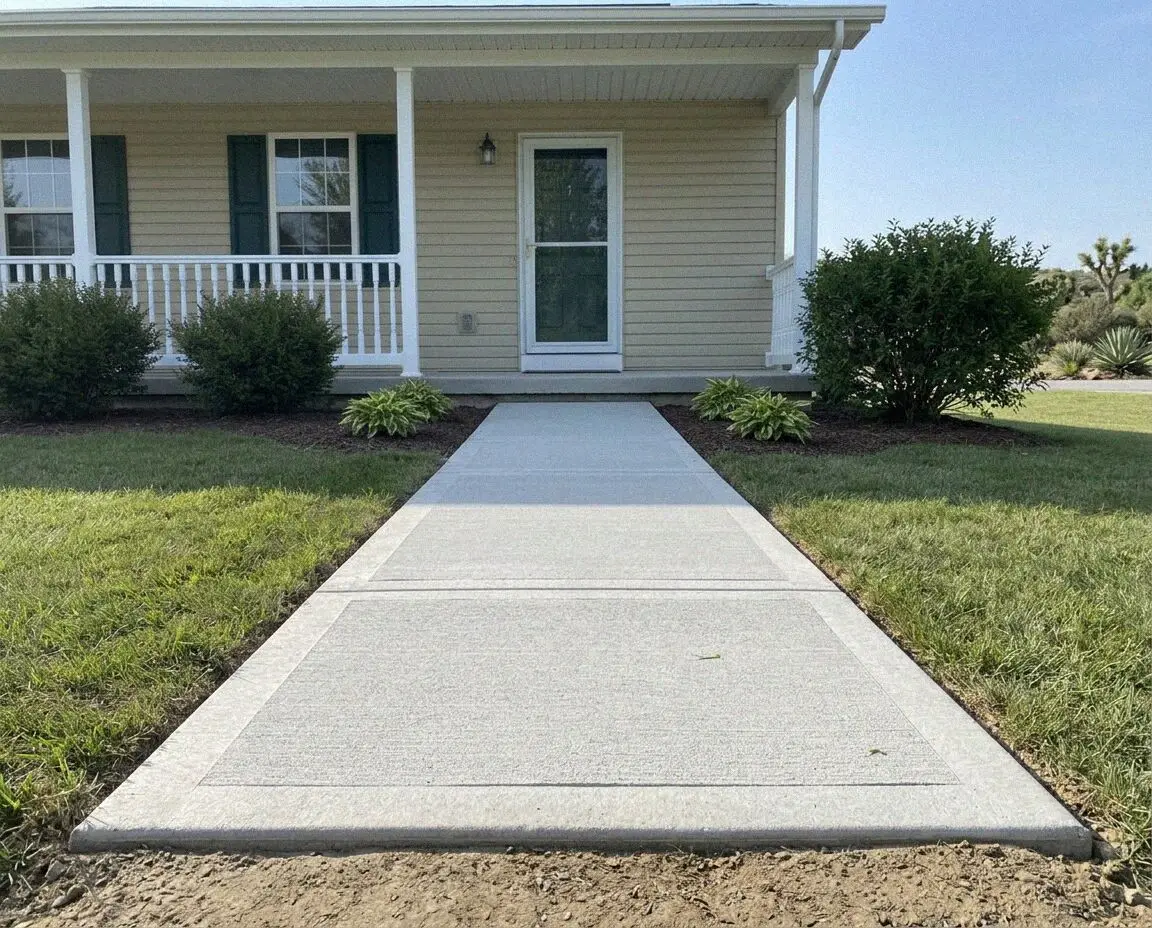 Freshly poured sidewalk panels on a residential street in Orange, CA